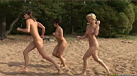 nude girls running on the beach